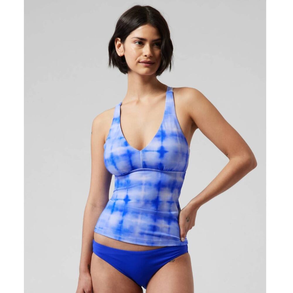 NWT Athleta Plunge Tankini - MEDIUM D/DD - bali blue - MEDIUM D/DD